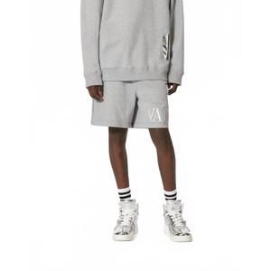 NEW VALENTINO metallic pockets embossed bermuda shorts in grey/silver